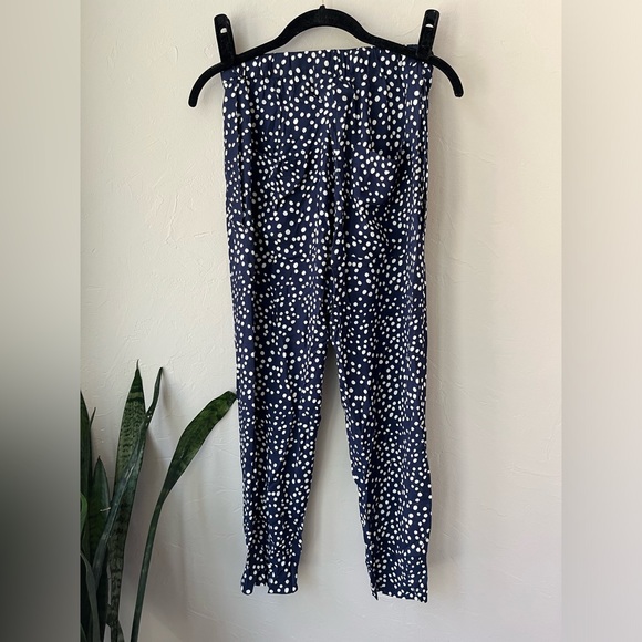 🦋SANDRINE ROSE X FREE PEOPLE POLKA DOT VISCOSE PANTS IN BLUE XS - Picture 4 of 4